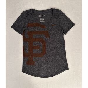 Nike Women's San Francisco Giants Shirt Size Small Dark Heather Gray Round Neck